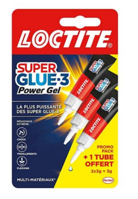 LOCTITE SUPER GLUE POWER GEL PROMO PACK 2X3GR + 3GR GRATIS