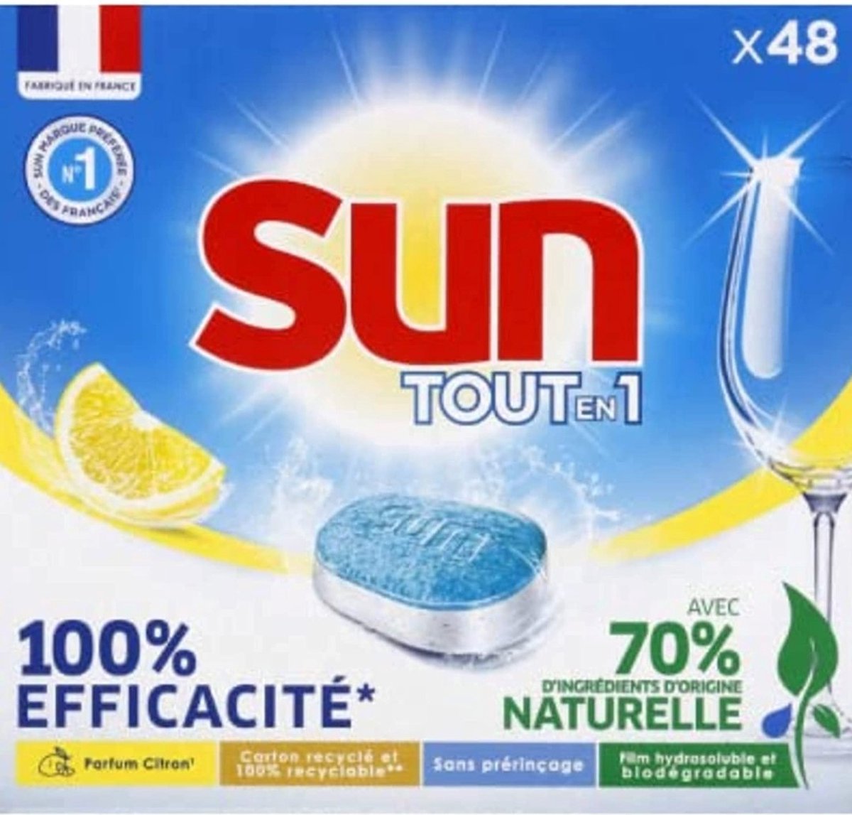 SUN VAATWASTABLETTEN 48 TABS TOUT EN 1 PARFUM CITRON