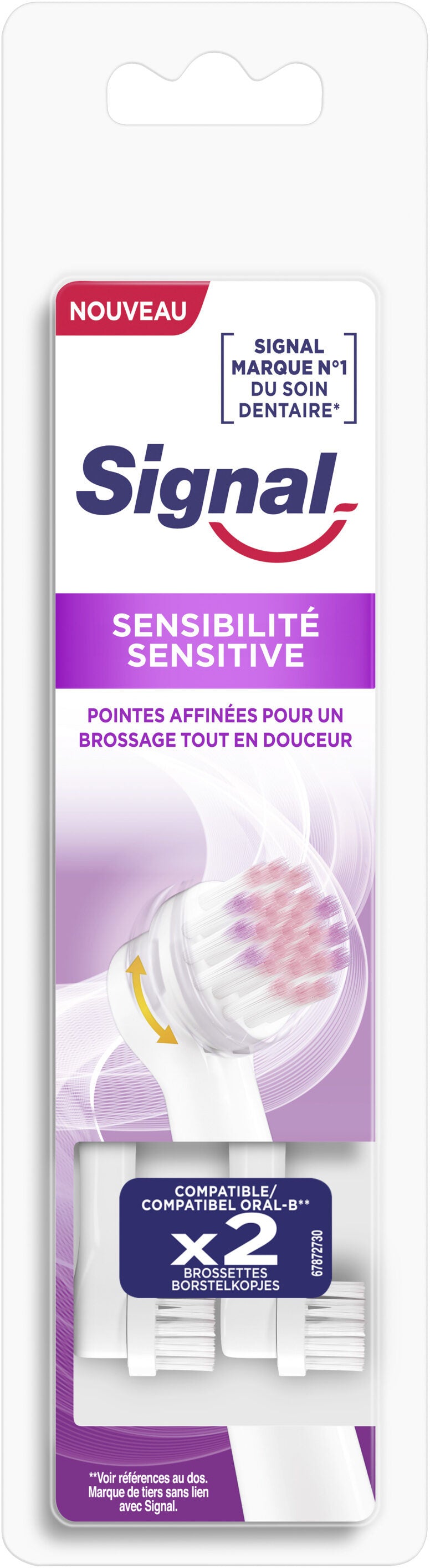 SIGNAL TANDENBORSTEL ELECTRISCH KOP     2ST SENSIBILITE SENSITIVE