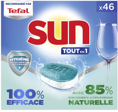 SUN VAATWASTABLETTEN TOUT EN 1 HYGIENE 46 TABS