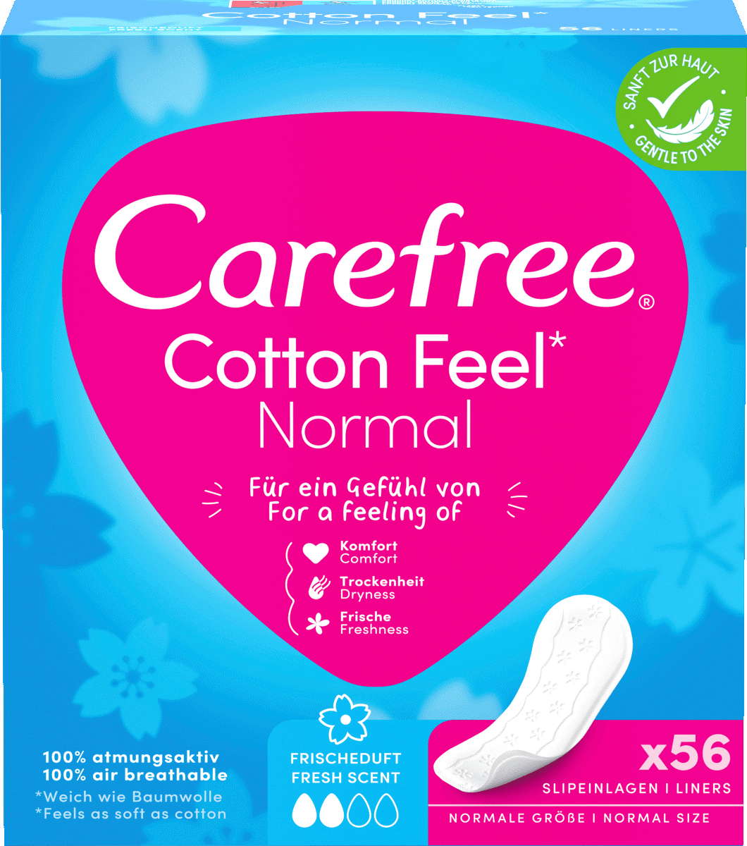 CAREFREE  INLEGKRUISJES NORMAAL 56 STUKS FRESH SCENT