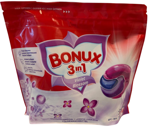 BONUX WASMIDDEL PODS 3IN1 VIOLET BLOSSOM 24PCS