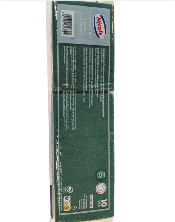 NICOLS PROFESSIONAL SCHUURSPONZEN CLASSIQUE GROOT 10ST 127X89MM