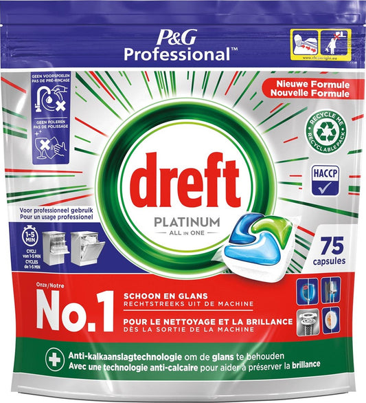 DREFT VAATWASTABS PLATINUM ALL IN ONE 75 STUKS REGULAR