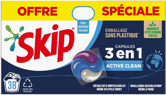 SKIP WASMIDDEL PODS OFFRE SPECIALE 38ST 3 EN 1 ACTIVE CLEAN
