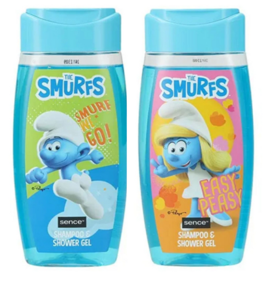 SENCE SMURFEN SHAMPOO & DOUCHE GEL 210ML ASSORTIMENT 12ST