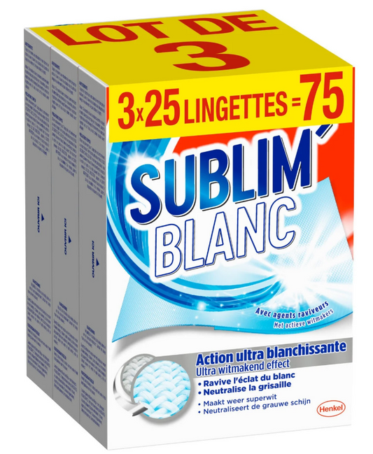 DECOLOR STOP 2 EN 1 RAVIVE LE BLANC LOT DE 3 X 25 LINGETTES