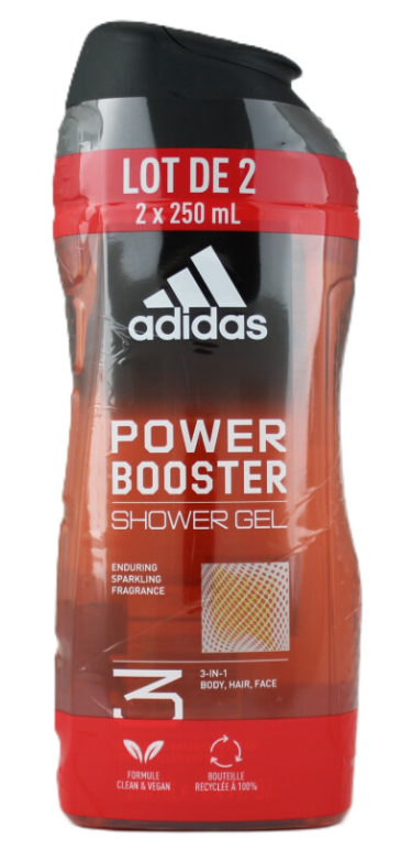 ADIDAS DOUCHEGEL LOT DE 2X250ML POWER BOOSTER