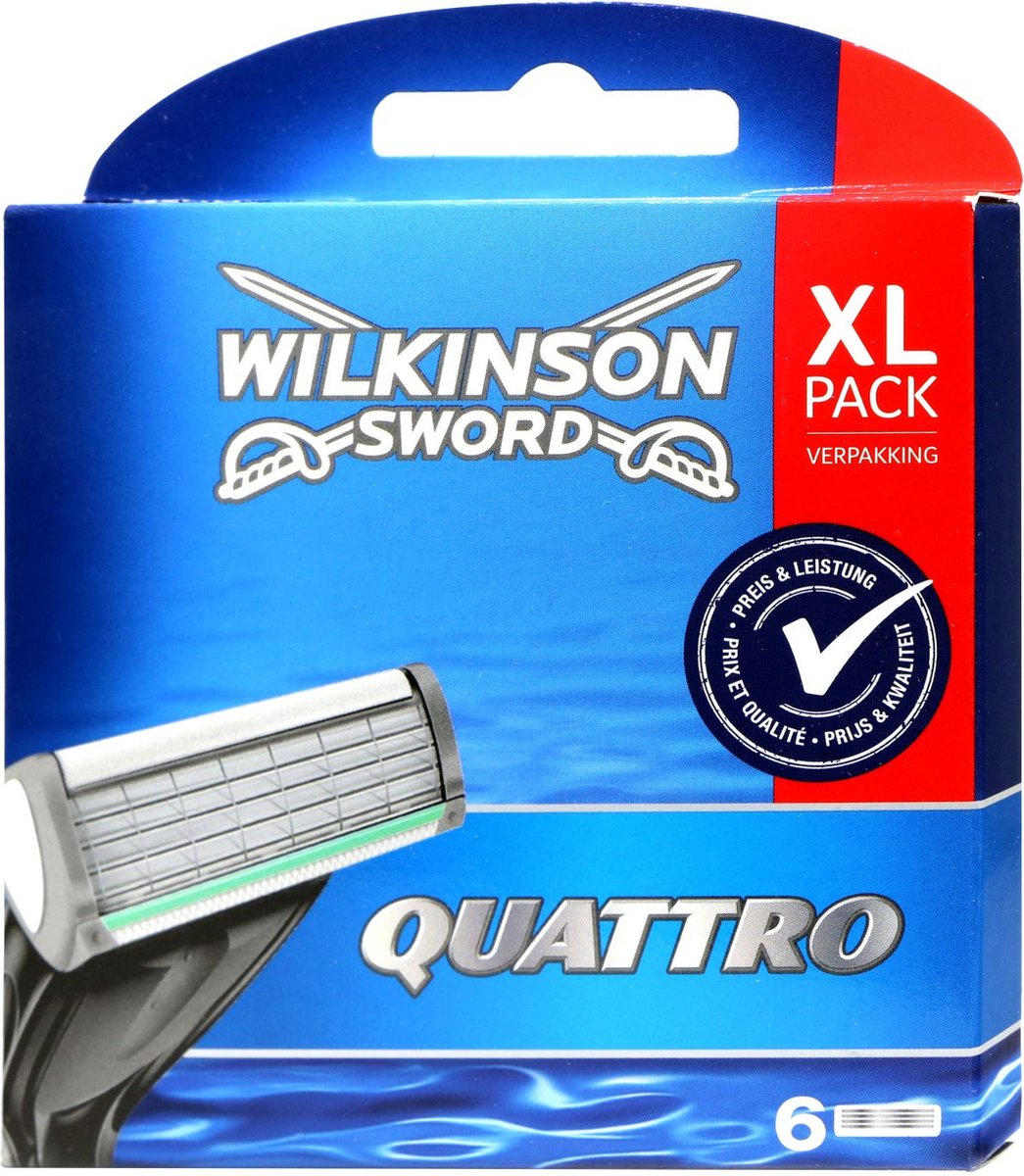 WILKINSON VERVANGMESJES 6ST XL PACK     QUATTRO (4 MESSEN)