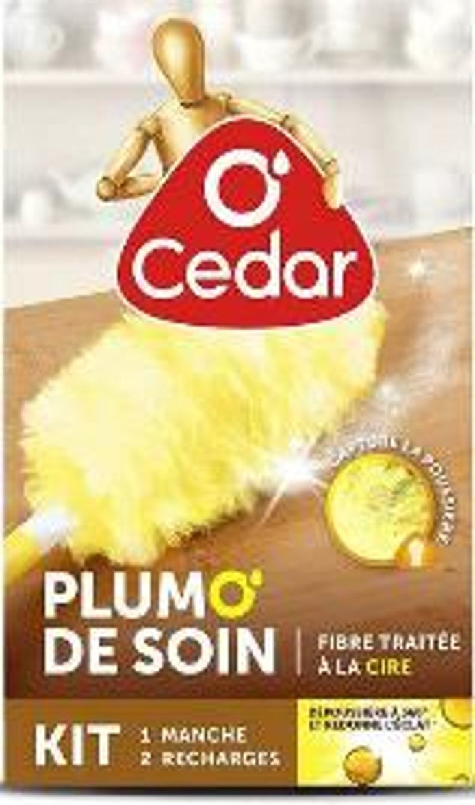 O'CEDAR STOFFER PLUMEAU DE SOIN KIT 1 MANCHE 2 RECHARGES