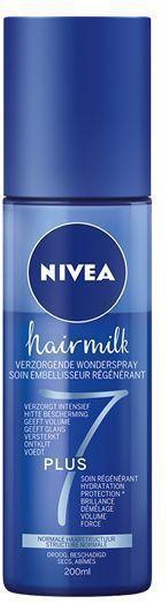 NIVEA HAIRMILK 200 ML VERZORGENDE WONDERSPRAY 7 PLUS NORMALE HAARSTRUCTUUR