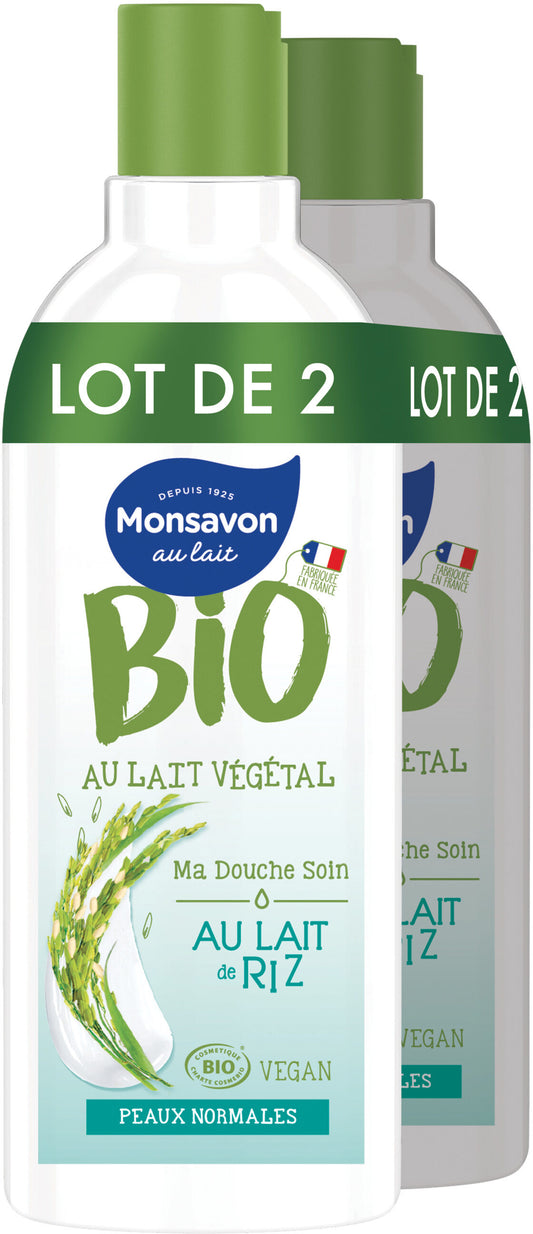 MONSAVON BIO DOUCHE AU LAIT DE RIZ 2 X 300ML PEAUX NORMALES