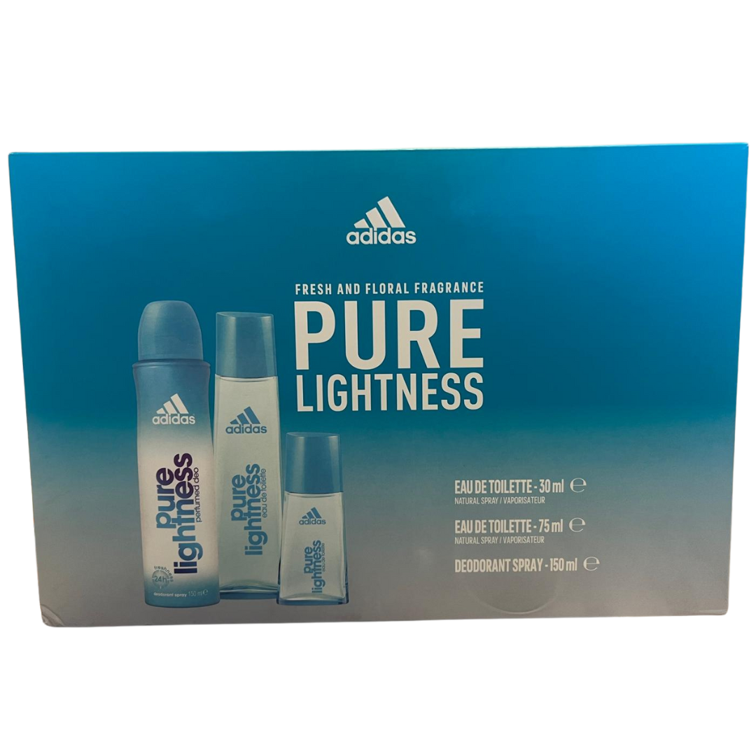 ADIDAS GIFTSET PURE LIGHTNESS DEODORANT 150ML + EDT 30ML + EDT 75ML