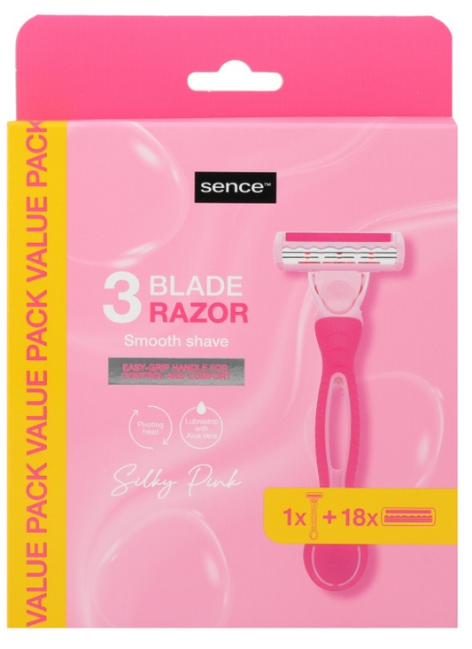SENCE 1 SCHEERMES + 18 REFILL MESJES TRIPLE BLADES