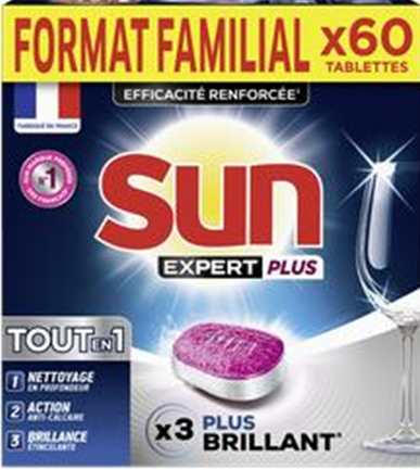 SUN VAATWASTABLETTEN EXPERT PLUS FORMAT FAMILIAL 60 TABS
