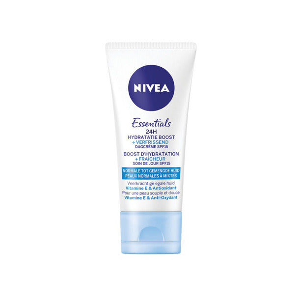 NIVEA ESSENTIALS HIDR.DAGCREME 50 ML    SPF15  VITAMINE E & HYDRA IQ