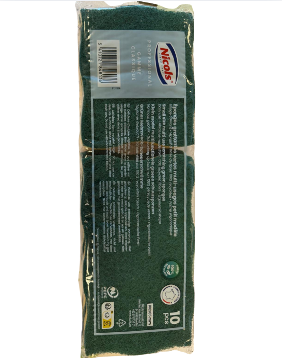 NICOLS PROFESSIONAL SCHUURSPONZEN CLASSIQUE KLEIN 10ST 108X65MM
