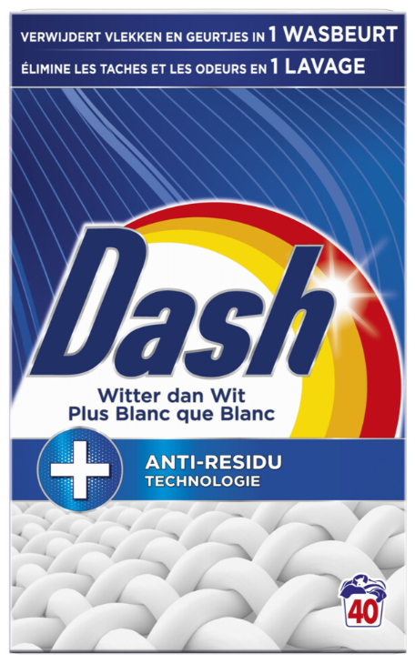 DASH WASPOEDER 40SC 2,2KG WITTER DAN WIT