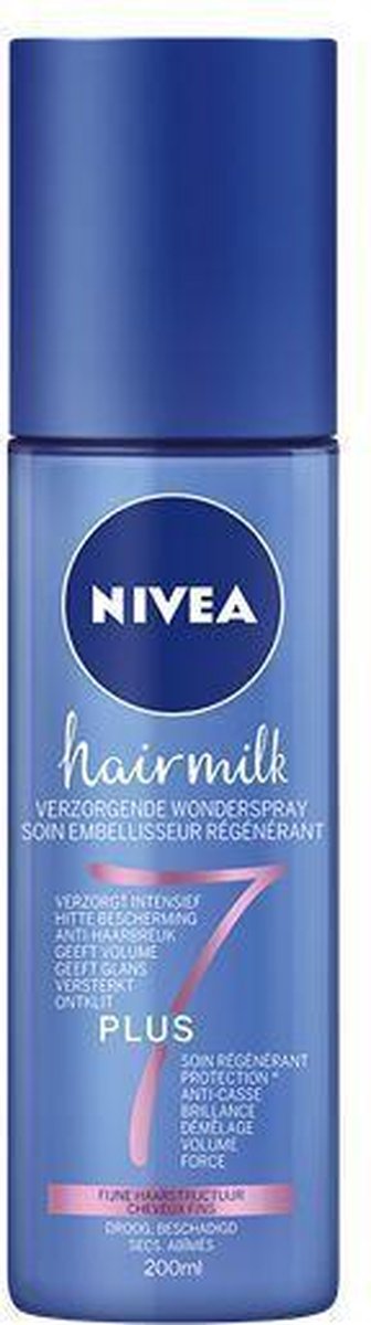 NIVEA HAIRMILK 200 ML VERZORGENDE WONDERSPRAY 7 PLUS FIJNE HAARSTRUCTUUR