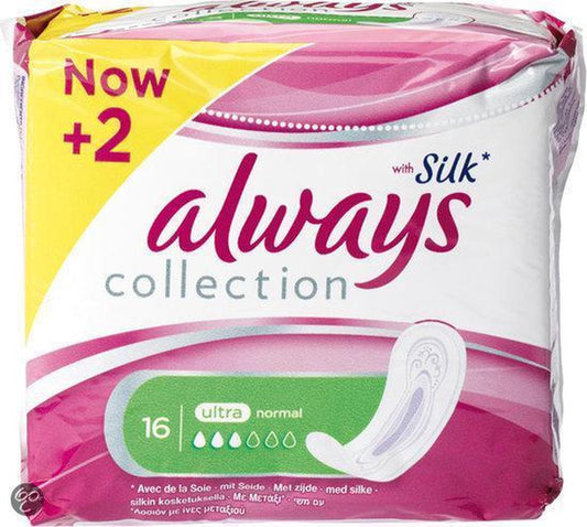 ALWAYS MAANDVERBAND 16 ST + 2 ST SILK ULTRA NORMAL