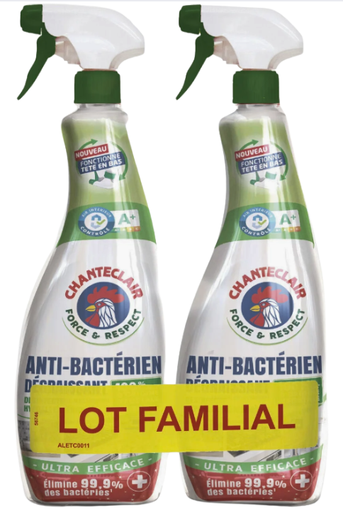 CHANTECLAIR ONTVETTER ANTI BACTERIEN LOT DE 2 X 625ML